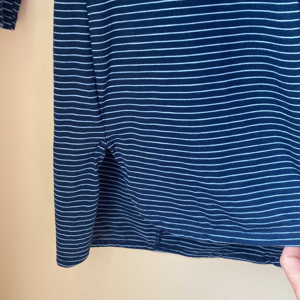 Sonoma V-neck 3/4 sleeve Tunic Tee Navy / Blue Striped - Small - Picture 4 of 4